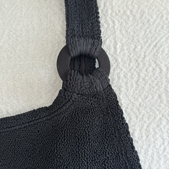 Hunza G Domino Ring Hardware One-Piece Swimsuit, BRAND NEW Black, $270 - Picture 9 of 11